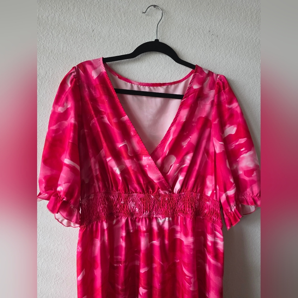 SHEIN Curve Plus Vibrant Pink Valentine Maxi Dress - Picture 5 of 11